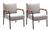 Conjunto Kit 2 Poltronas Jade Cadeira Decorativa Moderna Braço Metal Suede Bege Claro 080