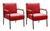 Conjunto Kit 2 Poltronas Jade Cadeira Decorativa Moderna Braço Metal Suede Vermelho 100