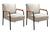 Conjunto Kit 2 Poltronas Jade Cadeira Decorativa Moderna Braço Metal Linho Bege 140
