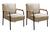 Conjunto Kit 2 Poltronas Jade Cadeira Decorativa Moderna Braço Metal Linho Marrom 150