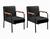 Conjunto Kit 2 Poltronas Jade Cadeira Decorativa Moderna Braço Metal Corino Preto 200