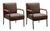 Conjunto Kit 2 Poltronas Jade Cadeira Decorativa Moderna Braço Metal Veludo Marrom 260