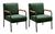 Conjunto Kit 2 Poltronas Jade Cadeira Decorativa Moderna Braço Metal Veludo Verde 270