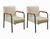 Conjunto Kit 2 Poltronas Jade Cadeira Decorativa Moderna Braço Metal Corino Bege 370