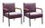 Conjunto Kit 2 Poltronas Jade Cadeira Decorativa Moderna Braço Metal Veludo Roxo 380