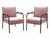 Conjunto Kit 2 Poltronas Jade Cadeira Decorativa Moderna Braço Metal Veludo Rosê 390