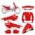 Conjunto Kit Carenagem Biz 100 1998 A 2005 Pro Tork Completo Diversas Cores VERMELHO MACEIÓ 1998 - 2001