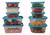 Conjunto Kit De 10 Potes Com Tampa Para Marmita E Alimentos Azul