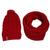 Conjunto Kit Touca Pompom E Cachecol Liso Gola Infinita De Lã Tricot Elegante Para Frio Blogueira  Vermelho