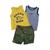 Conjunto Kit Trio 3 peças Verão Body Regata Camisa Short Bebê Menino Carters Original Imporatada Eua Fusca