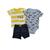 Conjunto Kit Trio 3 peças Verão Body Regata Camisa Short Bebê Menino Carters Original Imporatada Eua Amarelo