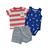 Conjunto Kit Trio 3 peças Verão Body Regata Camisa Short Bebê Menino Carters Original Imporatada Eua Laranja