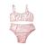 Conjunto Lingerie Infanto Juvenil Calcinha e Sutiâ Top Sem Bojo em Poliamida Liso Várias Cores Rosa