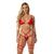 Conjunto Lingerie Sexy Fio Dental Cinta Liga E Perneira Vermelho