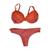 Conjunto Lingerie Sutiã e Calcinha Lisa Luxo Laranja