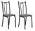 Conjunto Malva 75X75cm com 4 Cadeiras 123 Preto/Vidro Preto Assento Cinza Platina