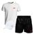 Conjunto Masculino Camiseta Algodão Short Tactel E Boné RLXD Branco