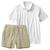 Conjunto Masculino Leve Camiseta Polo e Short Linho Moda Praia Luxo Premium Branco e cru, Palha
