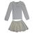 Conjunto Menina Blusa  Saia Shorts Em Malha - Carinhoso Branco