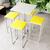 Conjunto Mesa Alta Bar Bistrô Quadrada Branca 4 Bancos Estofado Industrial White Amarelo