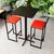 Conjunto Mesa Alta Bar Bistrô Quadrada Preta 2 Banquetas Confort Estofado Industrial Black Vermelho