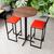 Conjunto Mesa Alta Bar Bistrô Redonda Imbuia 2 Banquetas Confort Estofado Industrial Black Vermelho