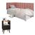 Conjunto Mesa Apoio Dream Pés Retrô 2 Gavetas E Cabeceira Protetor Lateral Aurora Cama Box Solteiro - RPM Móveis Preto/Cinamomo | Rose