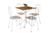 Conjunto Mesa BP Demolição 0,67x0,67cm Branco com 4 Cadeiras (004) Escolha sua cor THAIS - ARTEFAMOL Cedro