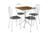 Conjunto Mesa BP Demolição 0,67x0,67cm Branco com 4 Cadeiras (004) Escolha sua cor THAIS - ARTEFAMOL Mosaico Silver