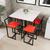 Conjunto Mesa Branca 4 Cadeiras Pequena Estofado Industrial Black Vermelho