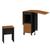 Conjunto Mesa de Cozinha Dobrável Com Rodinhas Paris 4 Bancos Tampo 1,20m Nature / Preto Zanzini Natura Preto Tx