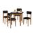 Conjunto Mesa de Jantar Base Madeira Maciça com 4 Cadeiras Elisa Ideal para Apartamenteo 80 X 80 Pre PRETO