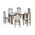 Conjunto Mesa de Jantar Clássica 6 Cadeiras Estofadas Móveis Canção Ameixa negra, Branco