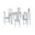 Conjunto Mesa de Jantar Clássica 6 Cadeiras Estofadas Móveis Canção Branco