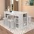 Conjunto Mesa de Jantar com Bancos 140x80cm 03 prateleiras B21 Nova Móbile Branco