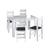 Conjunto Mesa de Jantar Fixa 4 Cadeiras Com Assento Estofado Móveis Canção Branco com preto