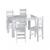 Conjunto Mesa de Jantar Fixa 4 Cadeiras Com Assento Estofado Móveis Canção Branco
