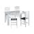 Conjunto Mesa de Jantar Fixa 4 Cadeiras Com Assento Estofado Móveis Canção Branco com Preto