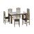 Conjunto Mesa de Jantar Fixa com 4 Cadeiras Assento Estofado Móveis Canção Ameixa negra, Preto