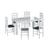 Conjunto Mesa de Jantar Fixa com 4 Cadeiras Assento Estofado Móveis Canção Branco com preto