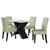 Conjunto Mesa de Jantar Off White Dubai 1,35m MDF com 4 Cadeiras Castanho / Areia Castanho / Off White