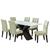 Conjunto Mesa de Jantar Off White Dubai 1,80m MDF com 6 Cadeiras Castanho / Areia Castanho/Off white