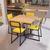 Conjunto Mesa de Jantar Quadrada Pinus 4 Cadeiras Estofado Riviera Industrial Preto Amarelo