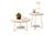 Conjunto Mesa Decoração Centro e Apoio Liz Cores - EJ Off White/Freijó