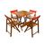 Conjunto Mesa Dobravel 70x70 em Madeira Robusta com 4 Cadeiras Red - Castanho  MARROM