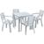 Conjunto Mesa e 04 Cadeiras Plasticas com Braços Baru Rimax Gelo