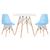 Conjunto - Mesa Eames 80 cm + 2 cadeiras Eames Eiffel DSW Mesa branco com cadeiras azul claro
