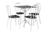 Conjunto Mesa Granito 0,70cm Cromo Branco com 4 Cadeiras (004) Escolha sua cor THAIS - ARTEFAMOL 4227 Preto Florido