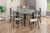 Conjunto Mesa Granito 1,40x1,20cm Cromo Preto com 6 Cadeiras (023) Escolha sua Cor LORENA - ARTEFAMOL 5403 Capitonê