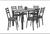 Conjunto Mesa Granito 1,50cm Preto com 6 Cadeiras (141) Escolha sua cor JULIETE - ARTEFAMOL 12022 Andorinha